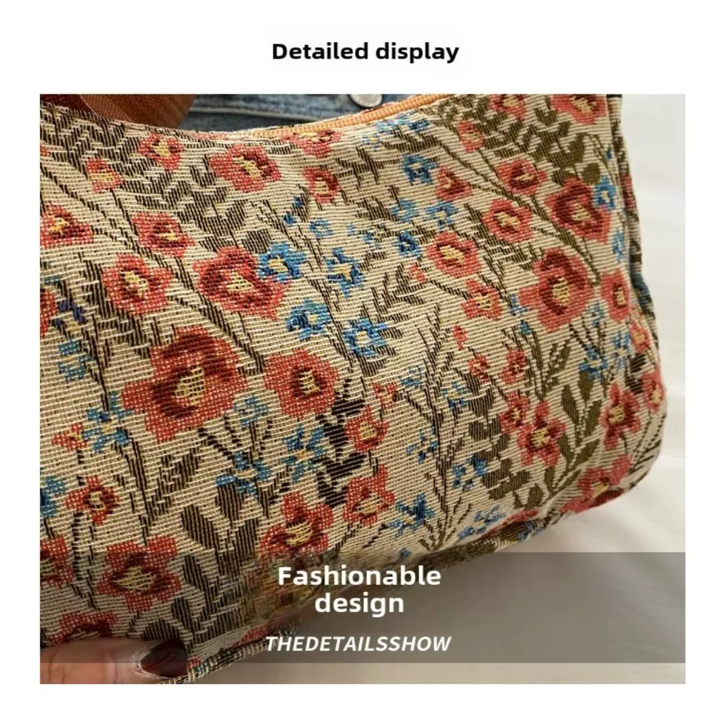 Sac à bandoulière Vintage décontracté motif imprimé demi-lune forme sac