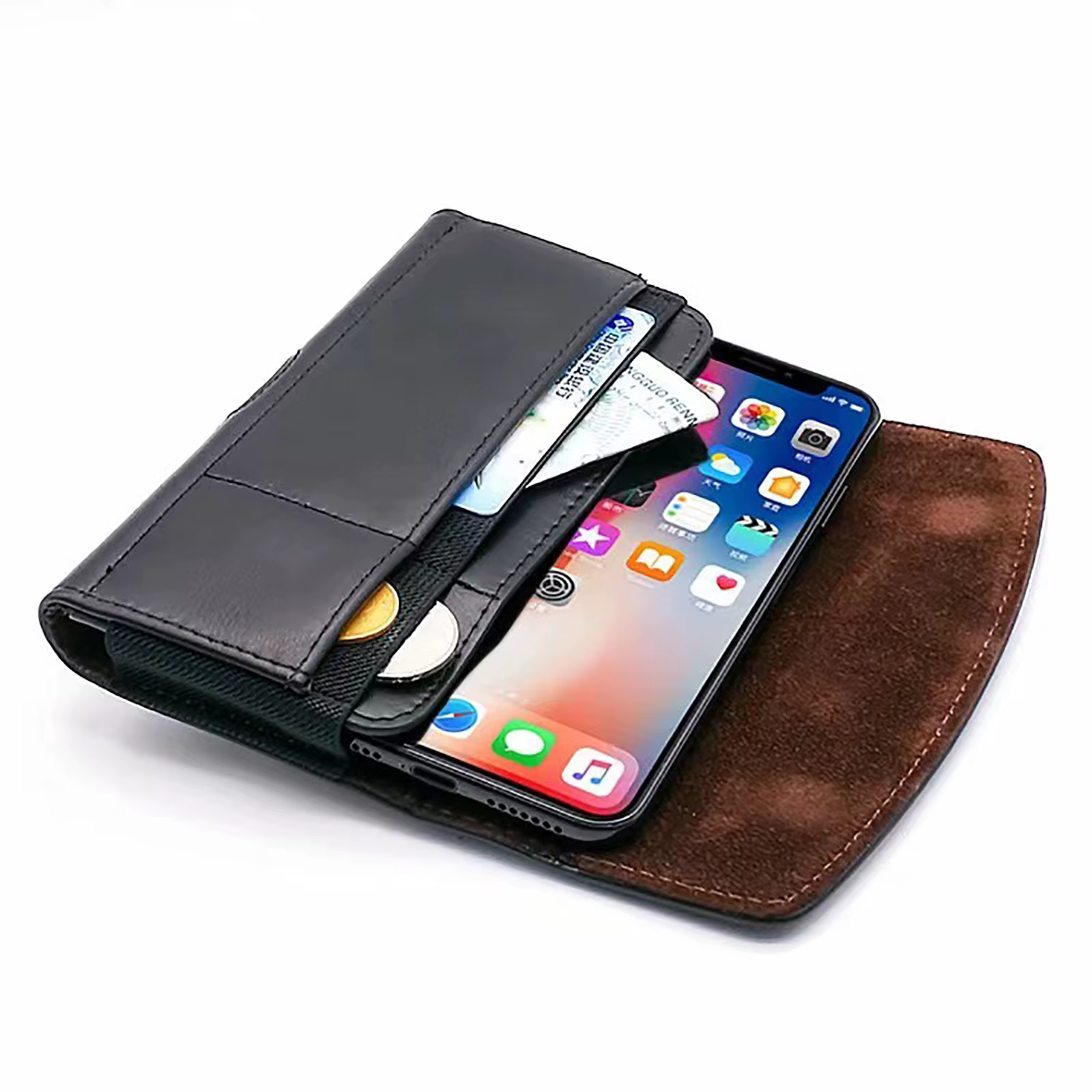 Étui de téléphone universel en cuir, étui de ceinture, sac de téléphone portable pour iPhone 14 13 Samsung Huawei Xiaomi hommes, sac de taille, pochette