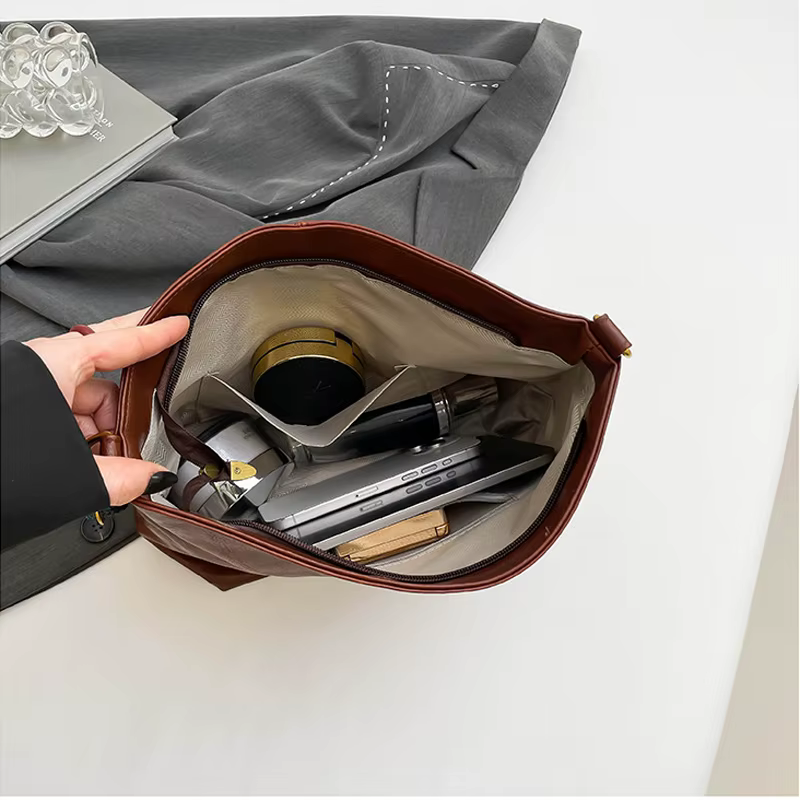 Sac à bandoulière vintage en cuir PU pour femme