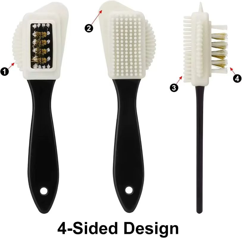 Brosse à chaussures de nettoyage à 3 côtés