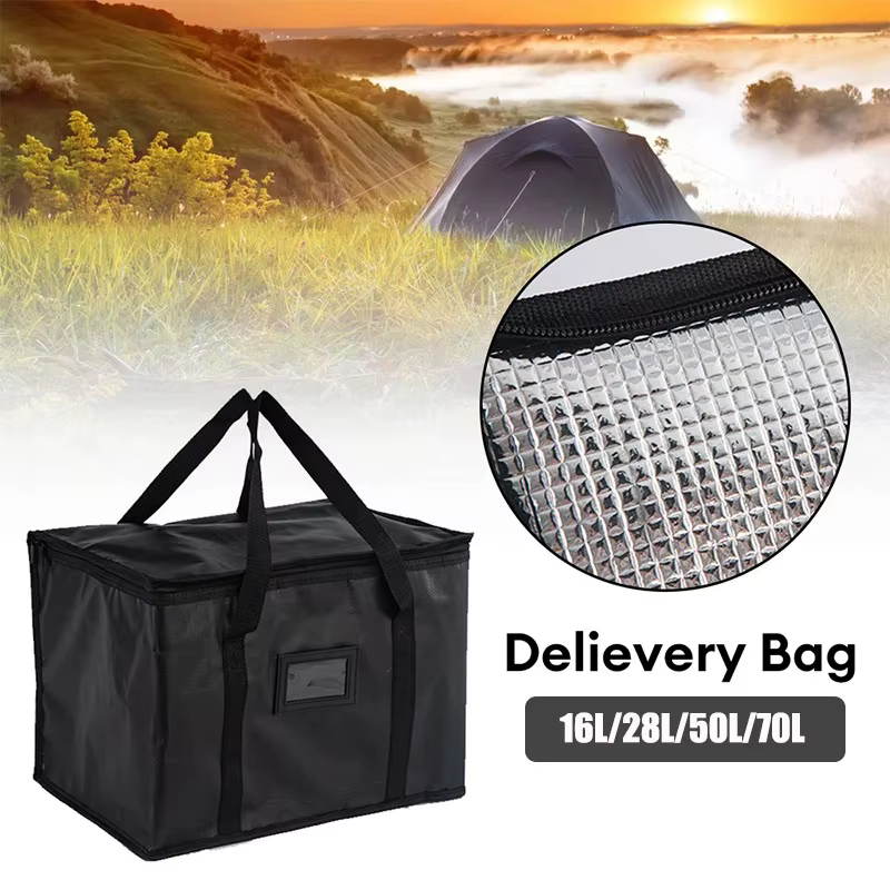 Sac isotherme thermique isolé 70L, isolation pour garder le froid, sac à déjeuner Portable de grande capacité, fermeture éclair, pique-nique Camping, sac alimentaire en feuille d'étain