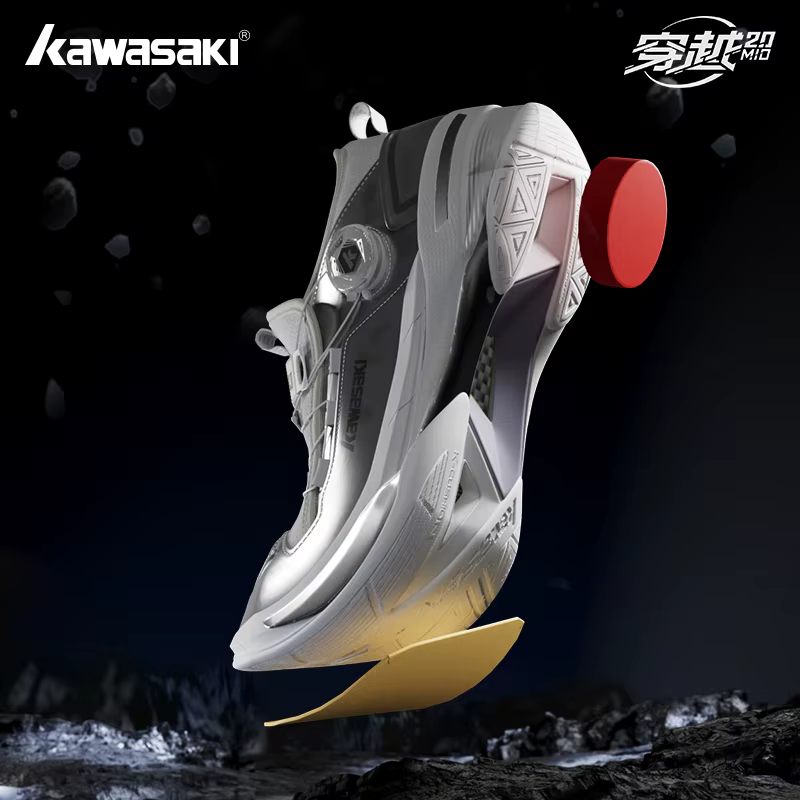 Kawasaki CROSS SPACE MID 2.0 chaussures de Badminton amélioré absorbant les chocs bouton automatique chaussures de Sport professionnelles hommes 2024 nouveau