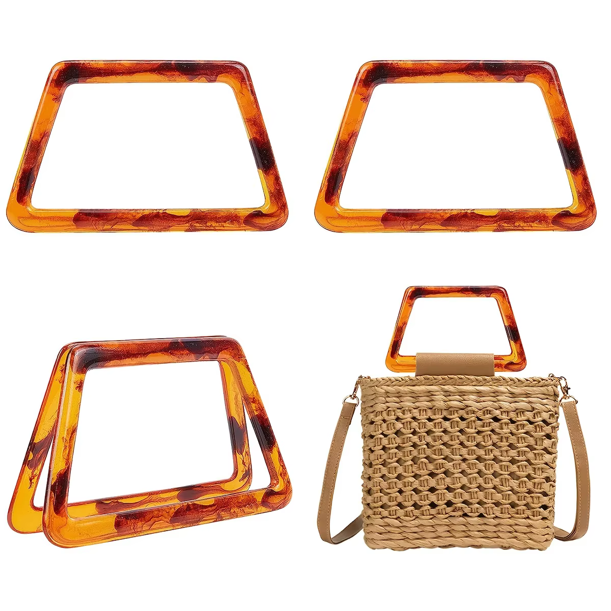 Poignées décoratives pour sacs à main, poignée de poignet, adaptées à la fabrication de sacs et de portefeuilles DIY (semi-circulaires, circulaires)
