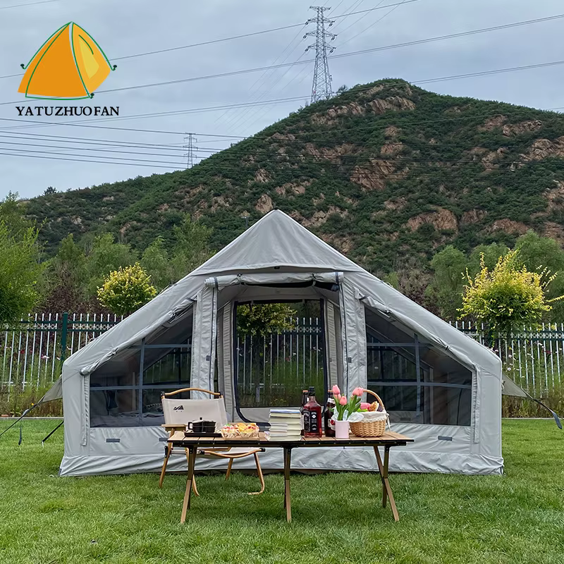 Tente de glamping gonflable avec système d'éclairage LED