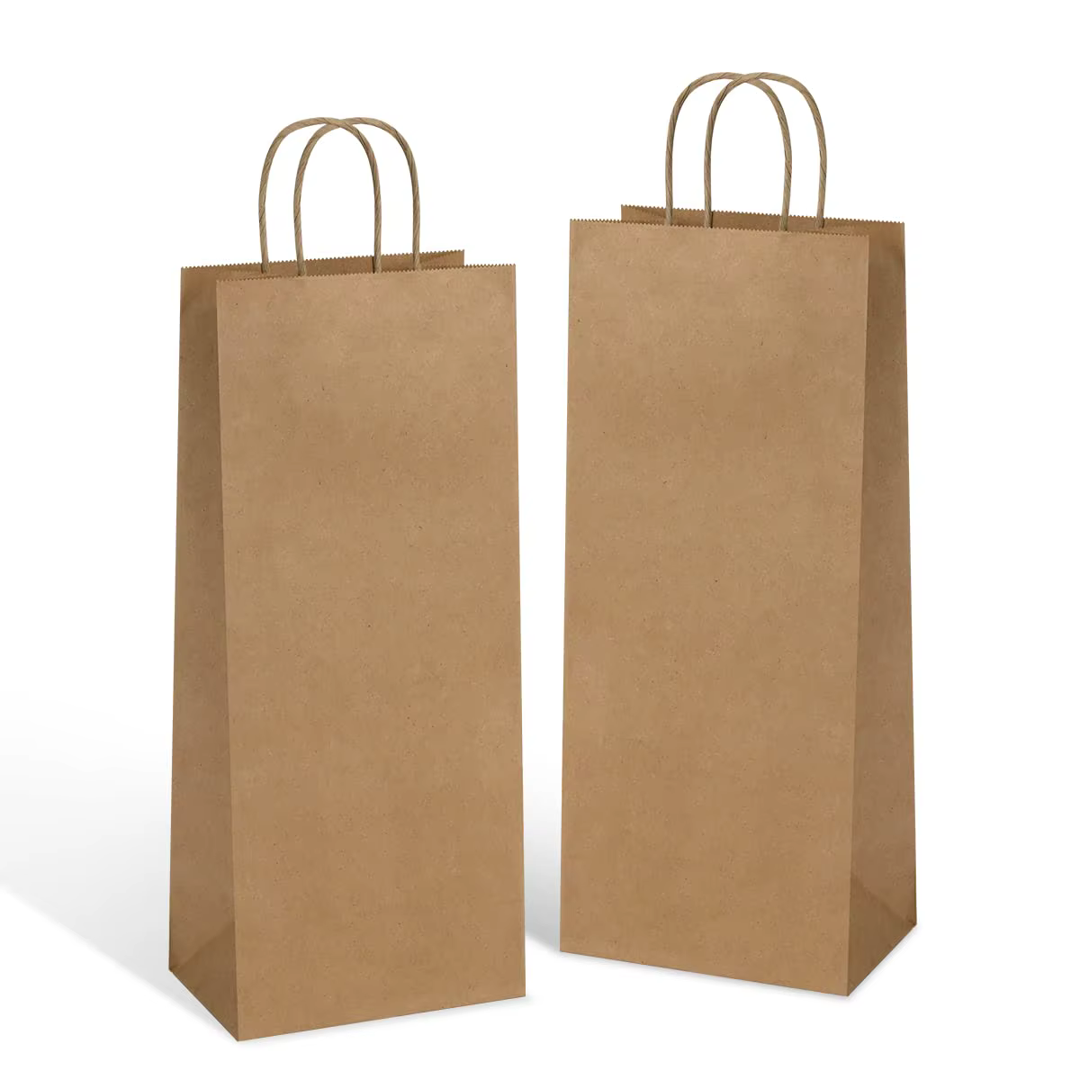 Sacs à vin en papier kraft avec poignées, 10/20 sacs cadeaux pour bouteille unique pour Noël, mariage, sacs de cadeaux pour fêtes