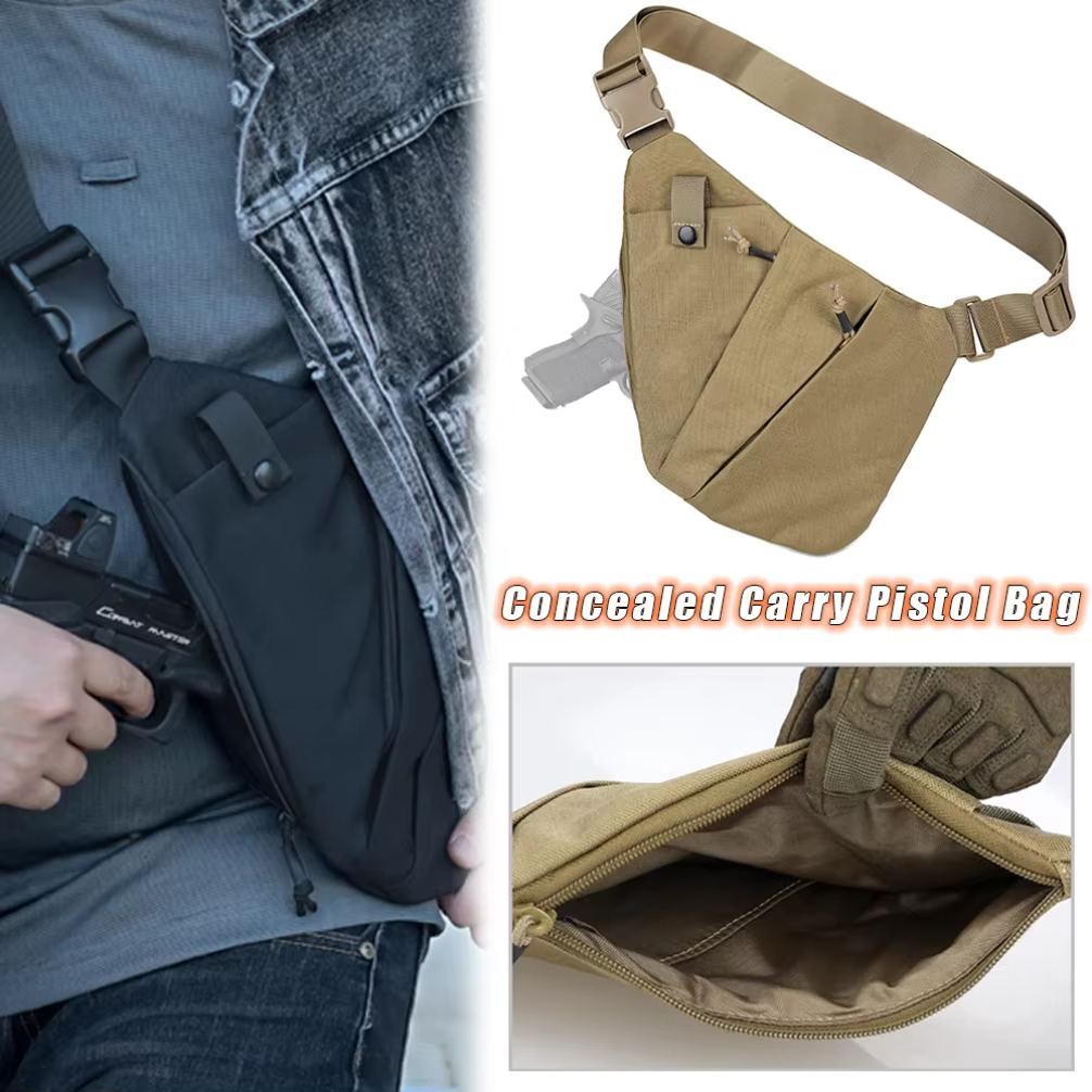 Sac tactique de transport dissimulé pour arme à feu - Holster pour pistolet à tir droit avec conception antivol