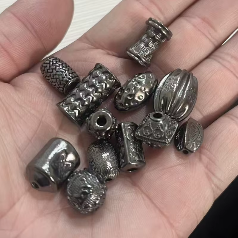 3 Pièces d'Accessoires de Bijouterie en Alliage, Perles Entretoises et Perles Seau Rétro Noir Pistolet, Matériel de Perlage DIY pour Colliers et Bracelets, Vente en Gros