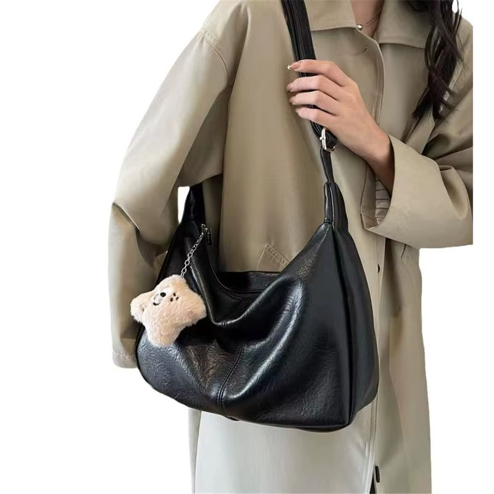 Sac à bandoulière tendance et décontracté pour femmes, en cuir PU, grande capacité, sac sous le bras, sac hobo rétro pour femmes