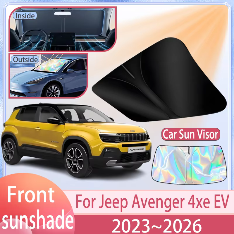 Pare-soleil de voiture pour Jeep Avenger 4xe EV 2023 ~ 2026 2025 2024, couverture de pare-brise avant, accessoires de Protection Anti UV