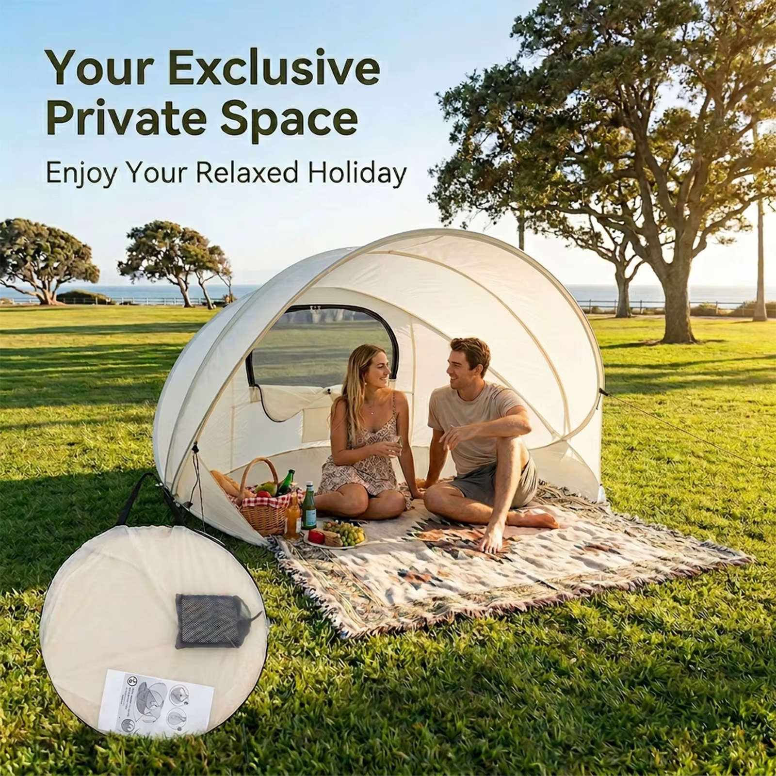 Auvent de plage portable – une tente pop-up compacte idéale