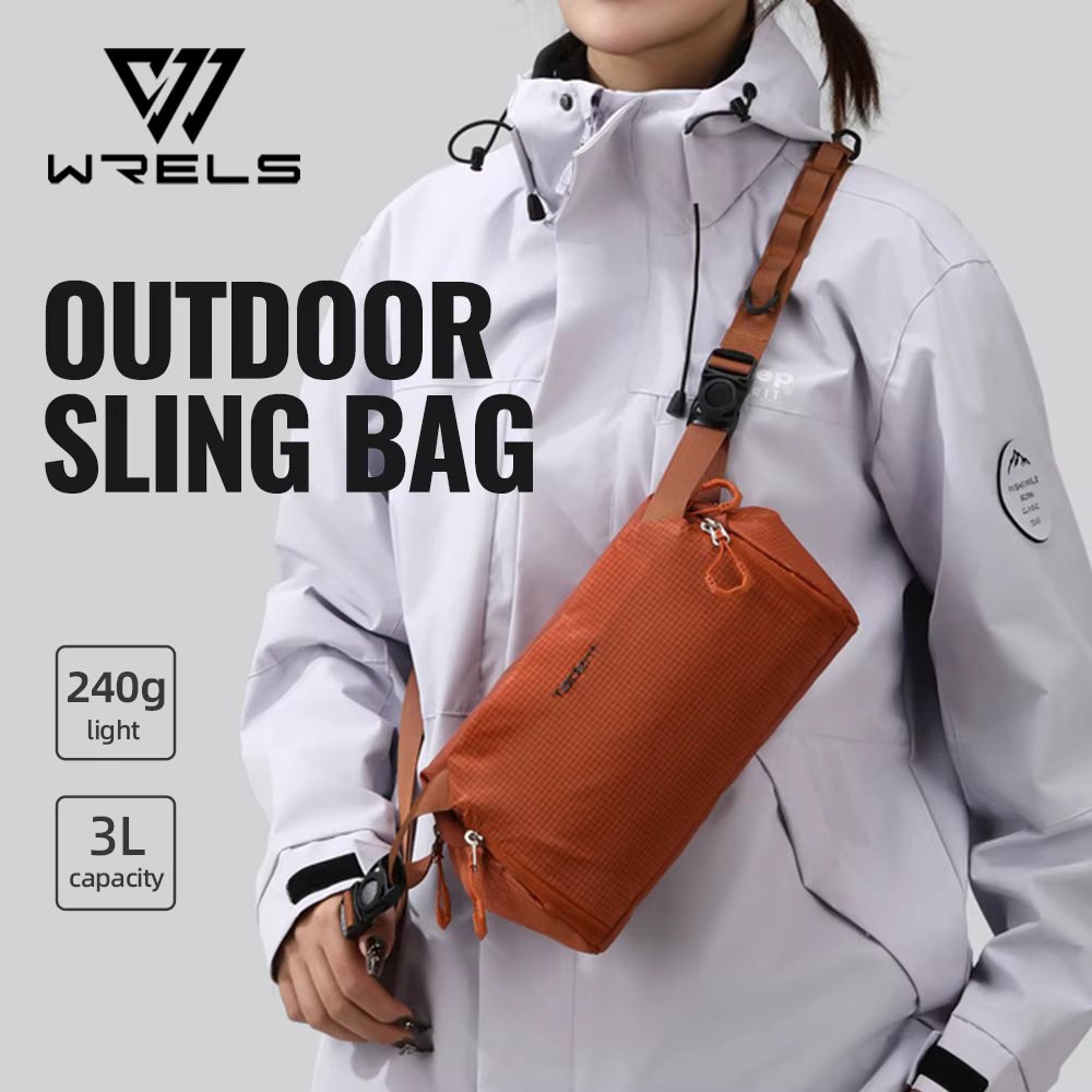 WRELS Sac de taille unisexe grande capacité pour le sport, sac à bandoulière étanche pour la randonnée en plein air, sac de poitrine grande capacité pour le sport