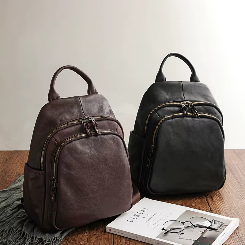 Sac à dos de luxe de styliste en cuir véritable pour femmes