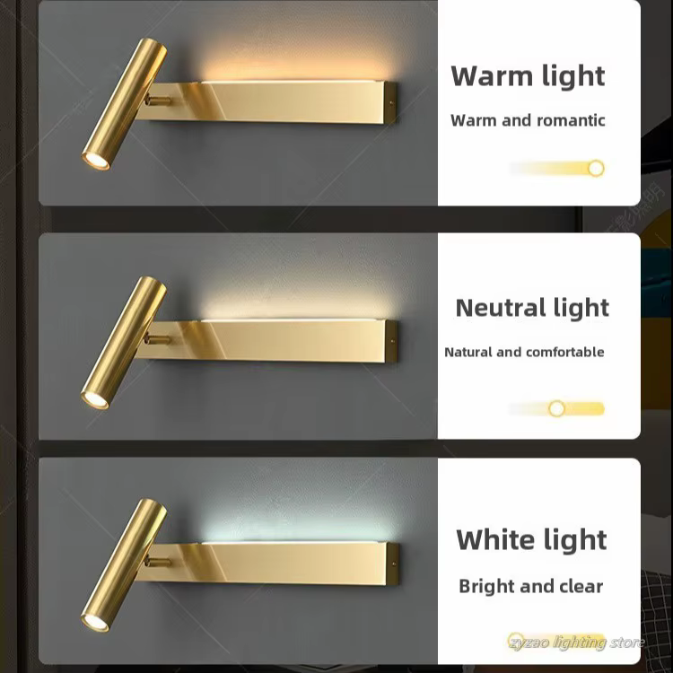 Applique murale en cuivre pour chambre à coucher, lumière de chevet, luminaire à bande, design créatif, luxe, nouveau