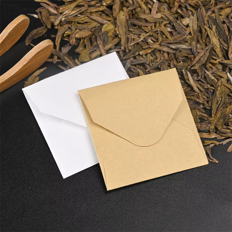 Sachet de thé en papier Kraft blanc, petit sac d'emballage de stockage de thé, sac d'emballage de thé scellé en papier Kraft, 1000 pièces/lot