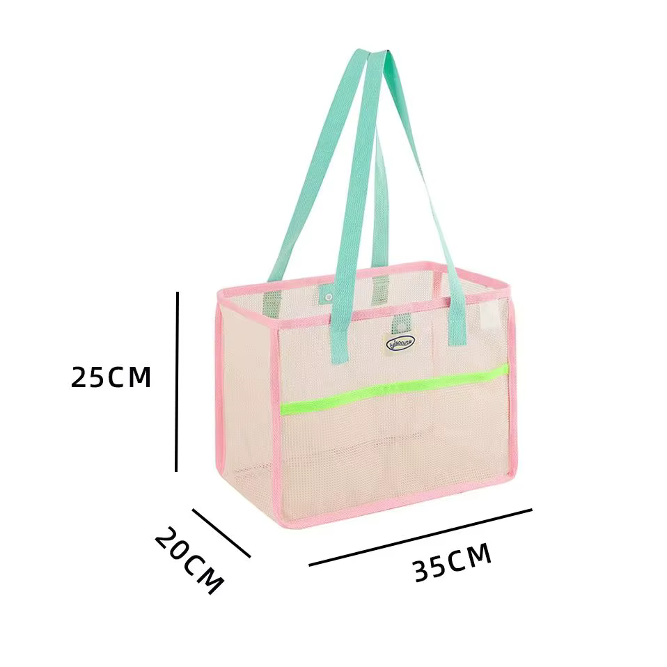 Sacs de plage pour femmes, sacs de plage pliables colorés en filet, sac de voyage pour la piscine, poche de rangement pour accessoires de plage