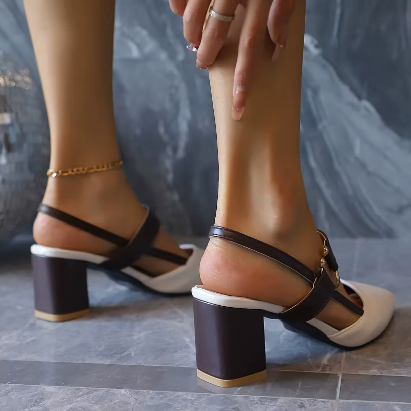 Sandales Chunky de Luxe pour Femmes, Tendances 2025, Talon Bloc Moyen, Effet Miroir, Chaussures Sexy de Créateur