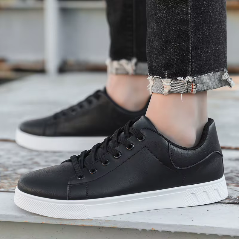 Chaussures de sport en cuir marron pour hommes