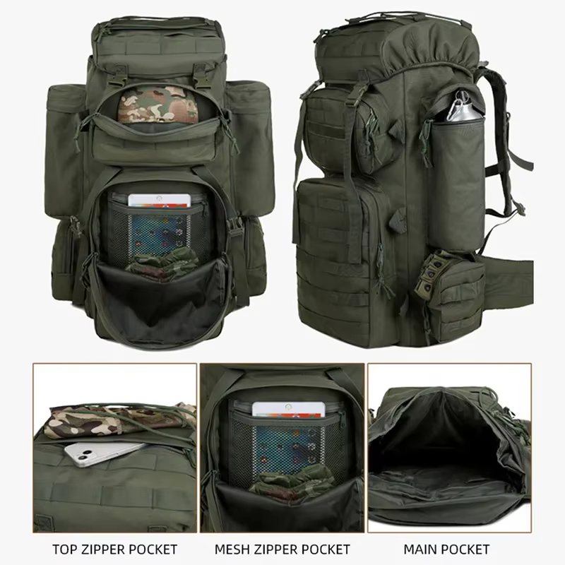 Grand sac à dos d'escalade Nouveau sac à dos tactique Molle pour l'épaule Sacs à dos Sac de camping Sac d'alpinisme Hommes Voyage Randonnée Multifonction