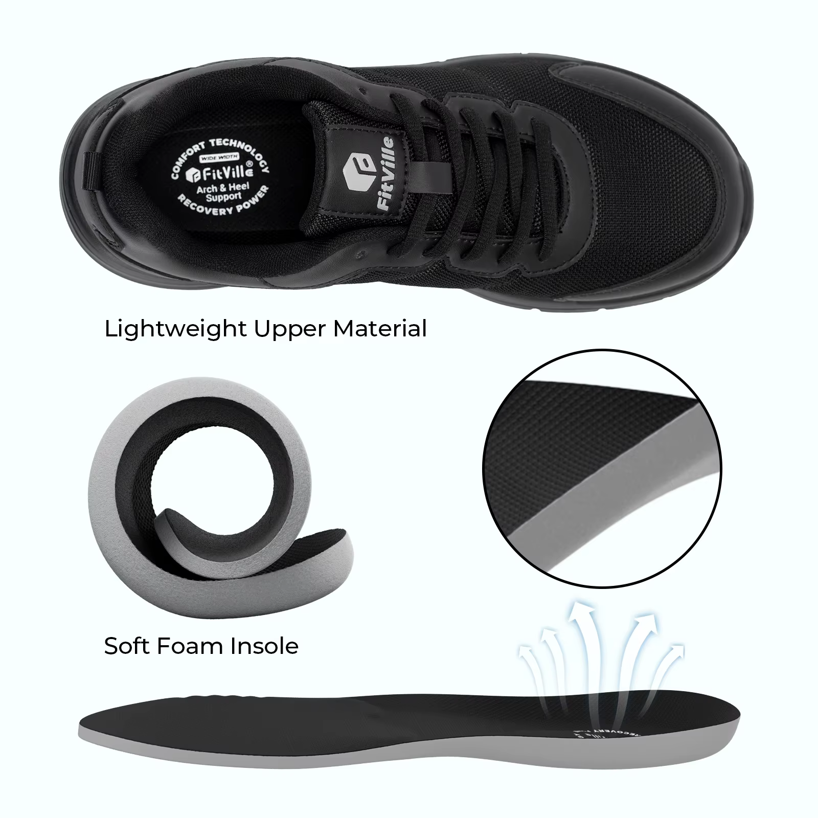 Chaussures de marche élargies 2E pour hommes