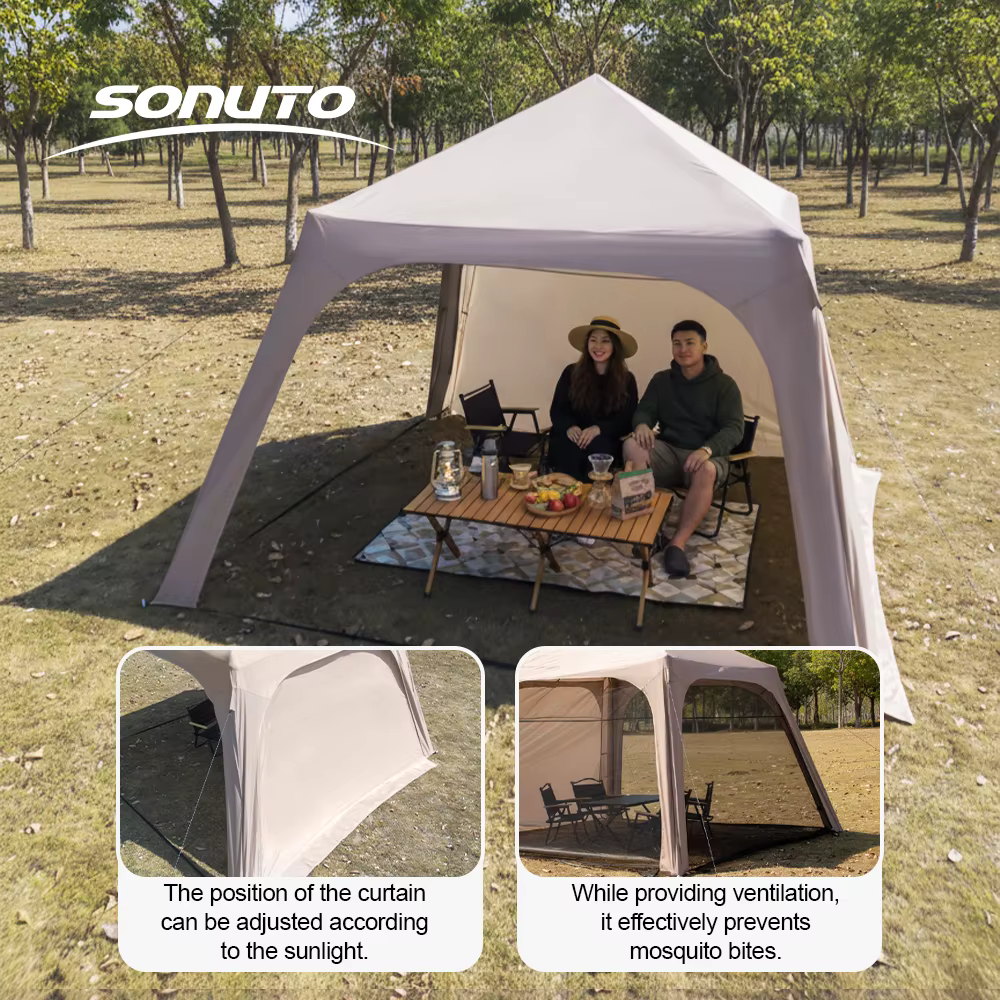 Tente gonflable de luxe Sonuto 3x3m pour glamping