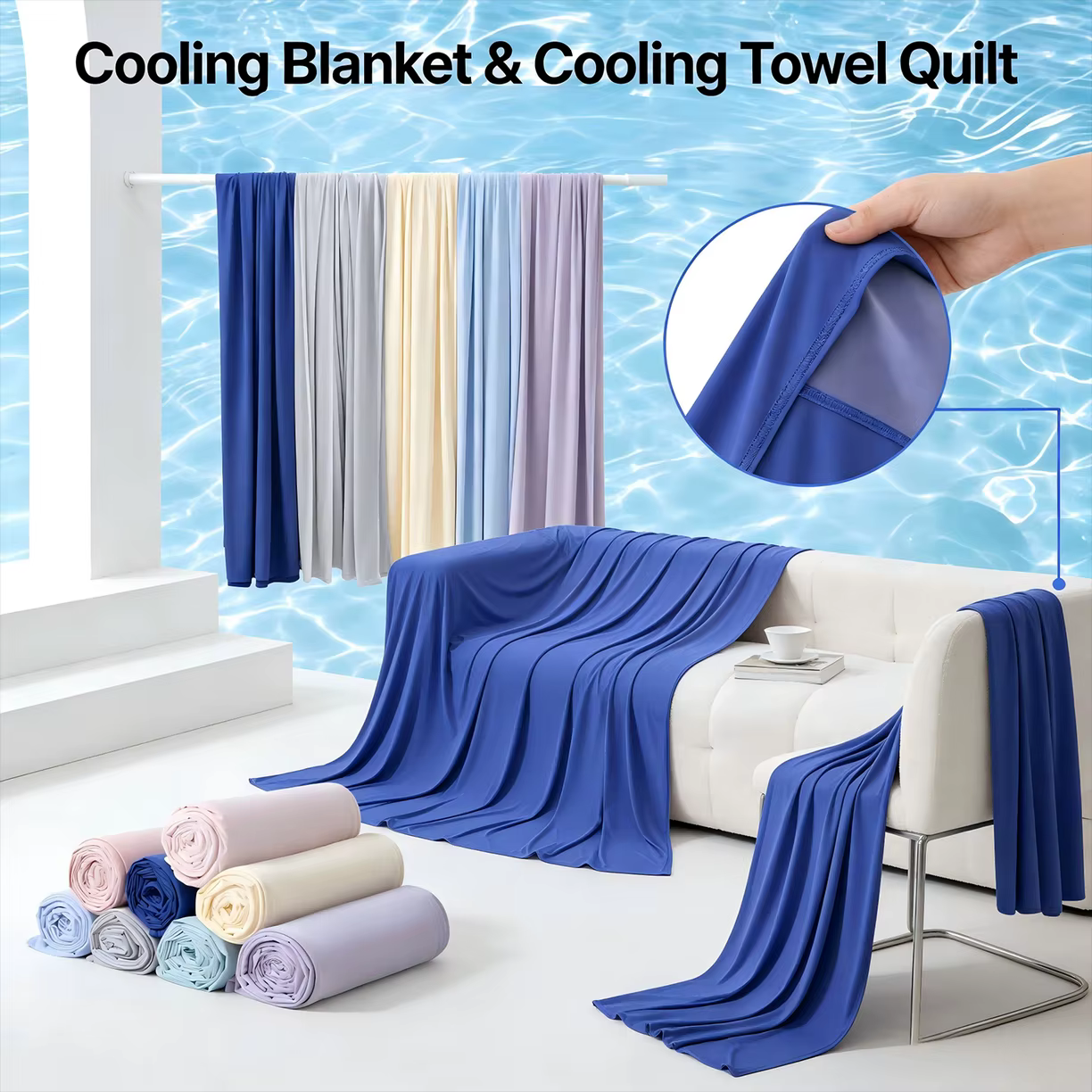 Drap de lit en soie rafraîchissante avec des propriétés absorbantes et respirantes