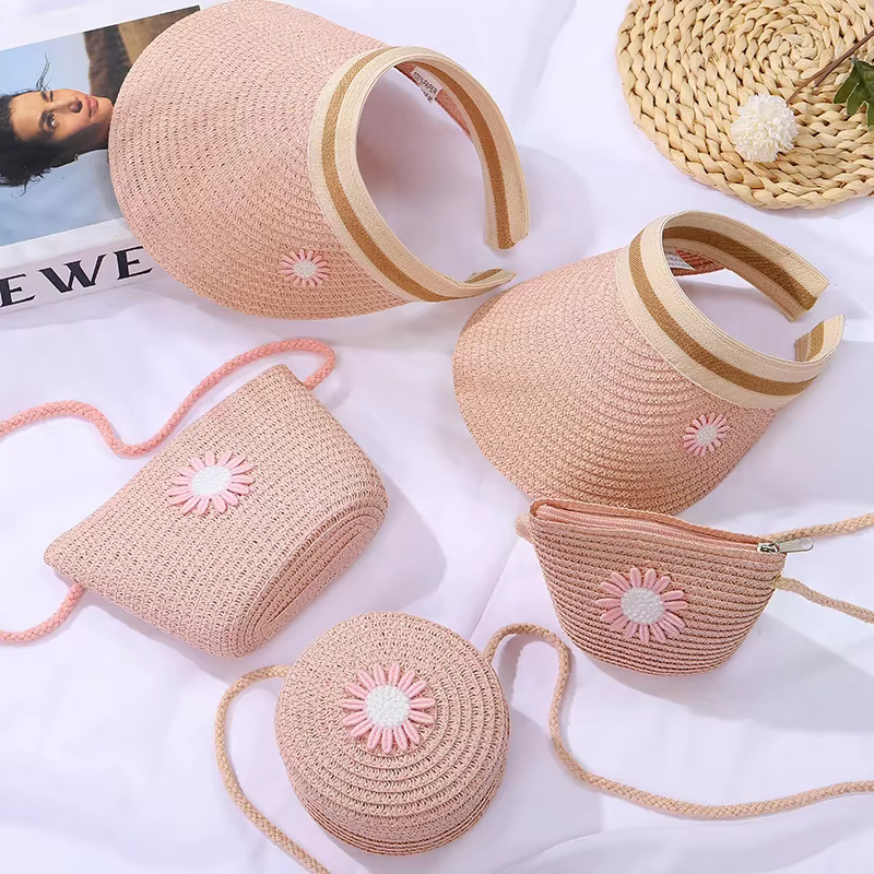 Sac rond en paille tressé pour femme, sac à bandoulière mignon en rotin fait main, petit sac à main couleur bonbon