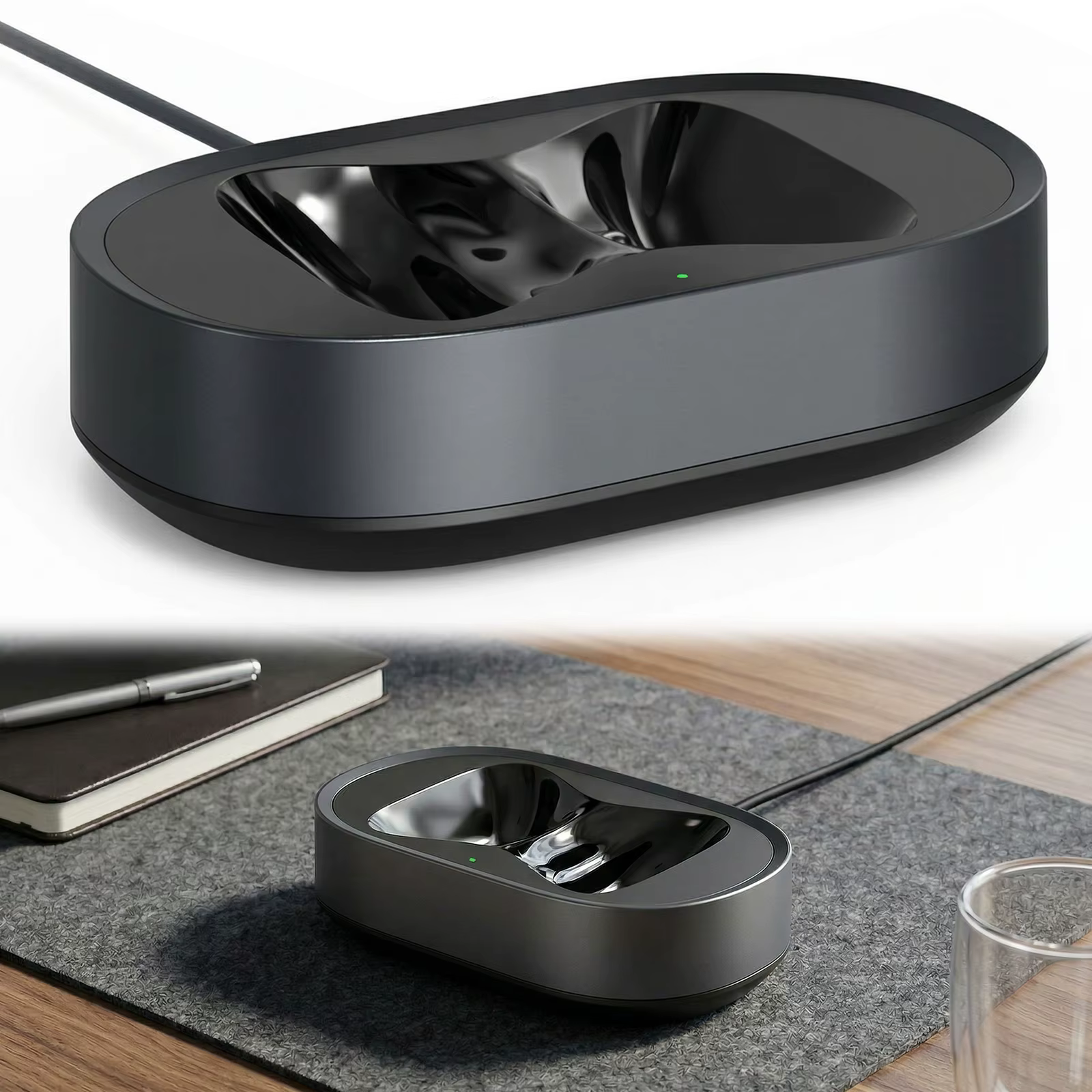 Station de charge portable adaptée aux écouteurs AirPods Max, accessoires, base de charge USB-C avec double connecteur, anti-rayures