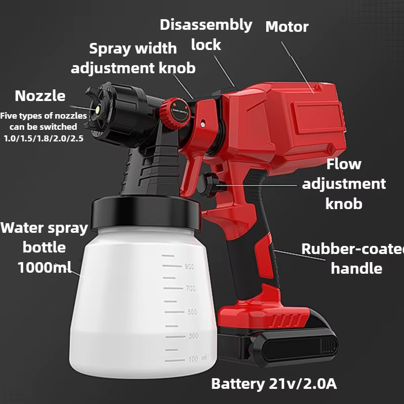 Pistolet à peinture électrique polyvalent sans fil, pulvérisateur de peinture pour meubles de véhicule, Machine de pulvérisation à batterie au Lithium, outils de bricolage ménagers