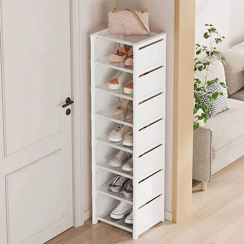 Organisateur de rangement pour chaussures étroites et élargies, multi-niveaux pour mur et porte, rangement domestique pratique adapté aux chambres de location