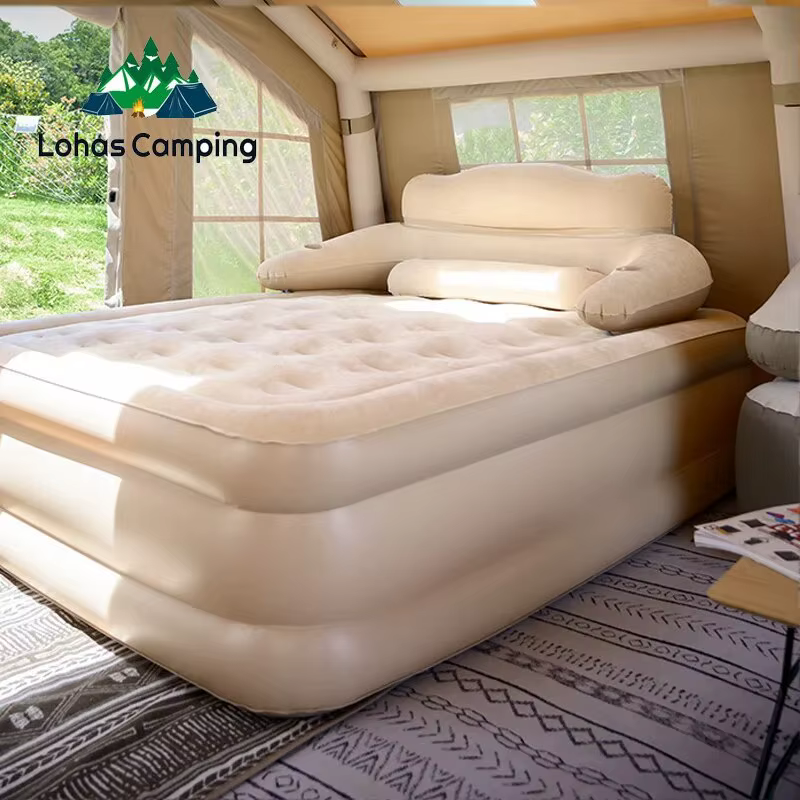 Loha Camping-Lit pneumatique gonflable automatique avec dossier