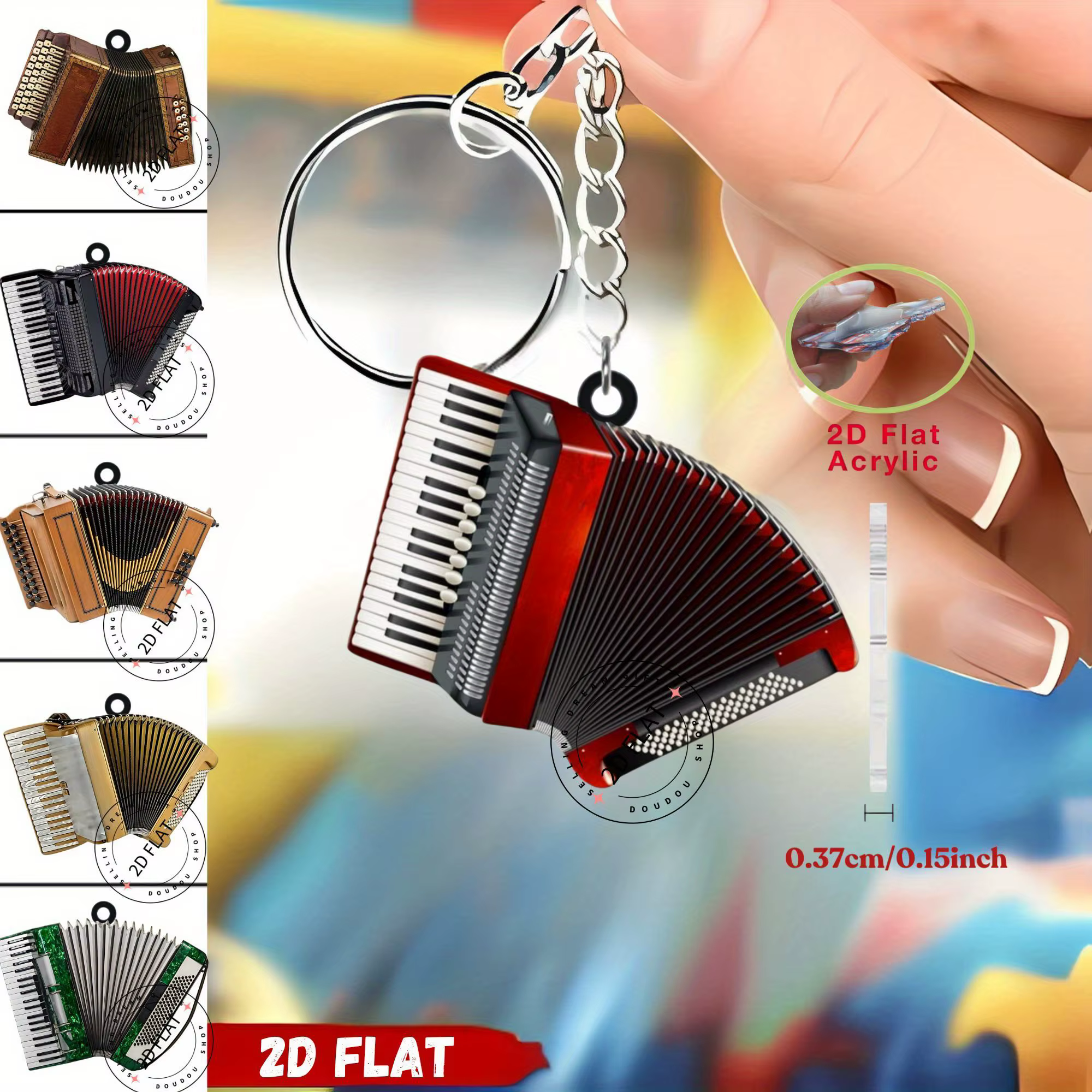 Porte-clés de voiture en accordéon artistique