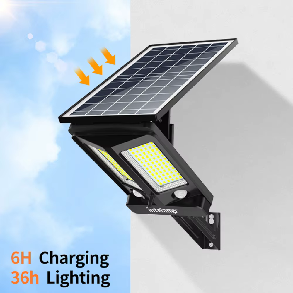 Lampe solaire extérieure Intelamp 12500 mAh 3000 LM avec deux capteurs
