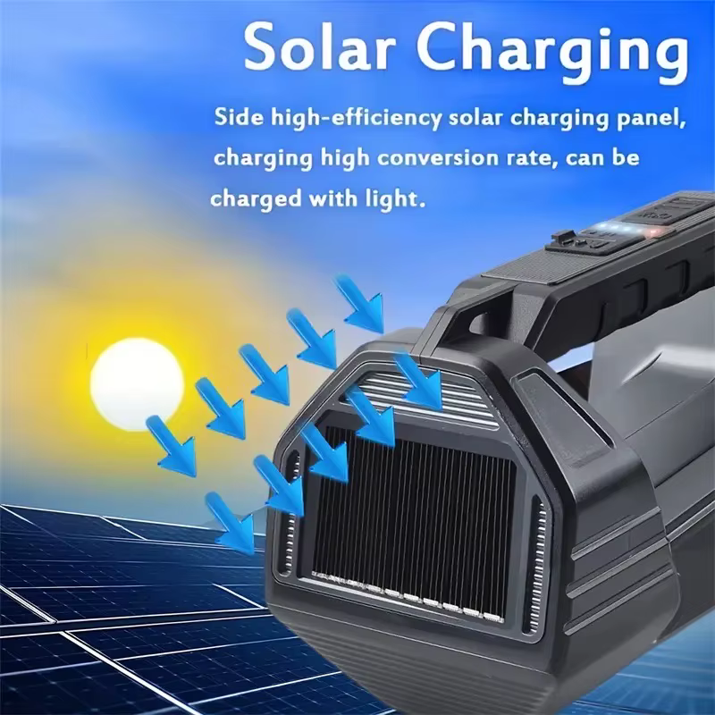 Lampe de poche solaire LED avec lumière latérale COB