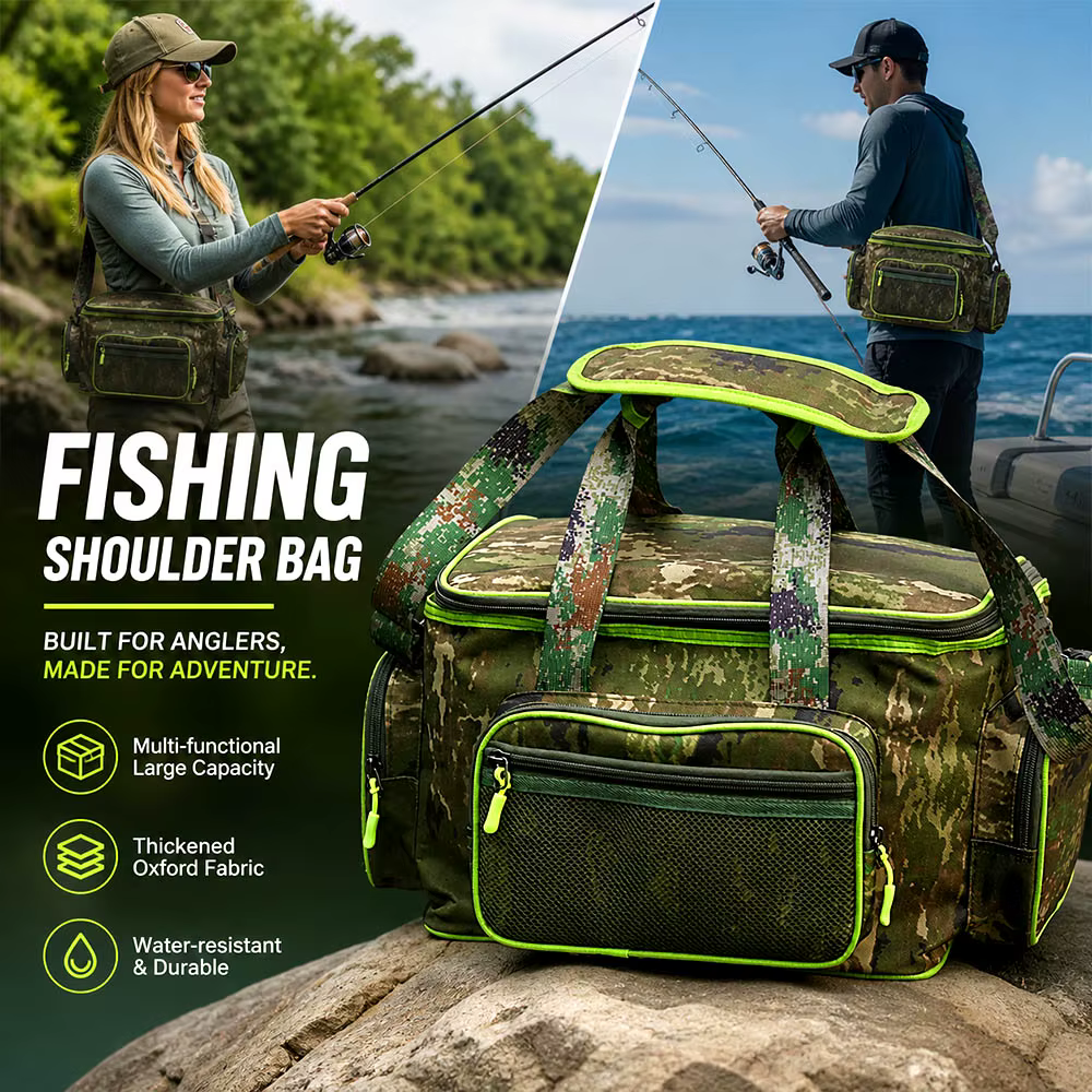 Sac à bandoulière de pêche BAKAWA grand format 36x24x25cm