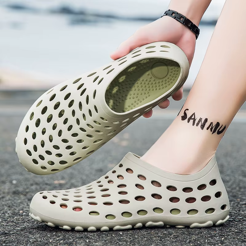 Sandales pour hommes Été 2026 Antidérapantes Résistantes à l'usure Chaussures ajourées à couvrance totale Chaussures de pêche et de wading pour hommes en extérieur