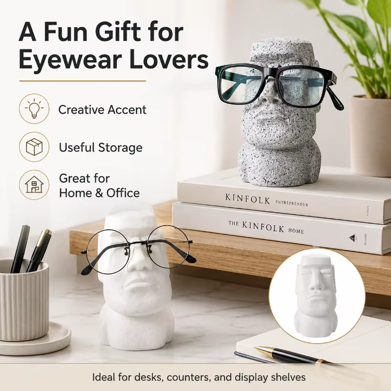 Support de lunettes rigolo style Moai