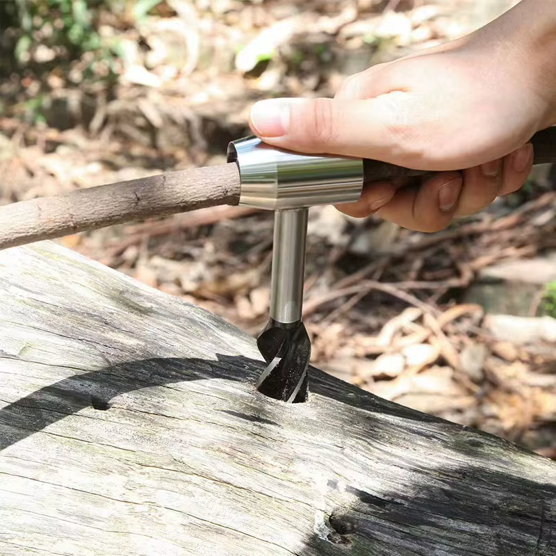 Clé à tarière, perceuse à main de survie en plein air, équipement de survie, outil de sport, artisanat de Jungle, accessoires de Camping Bushcraft
