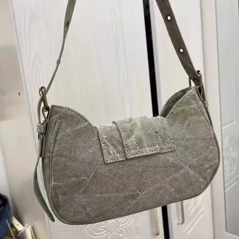 Y2k Vintage sac à bandoulière Style de rue américain Rivets vert toile sac à main gothique Punk Biker Cool Designers sous les bras sac à main