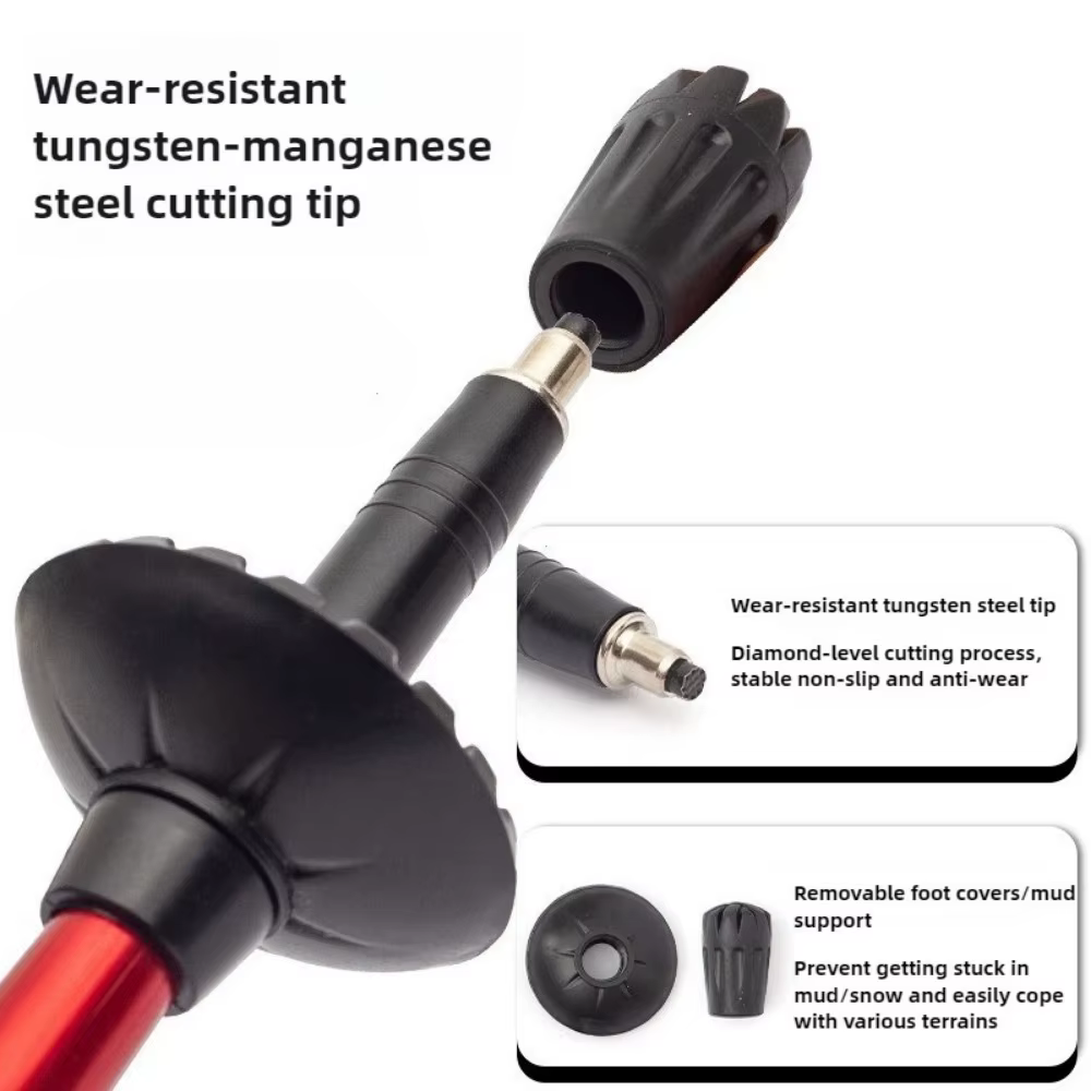 Bâton de randonnée pliable portable d'extérieur