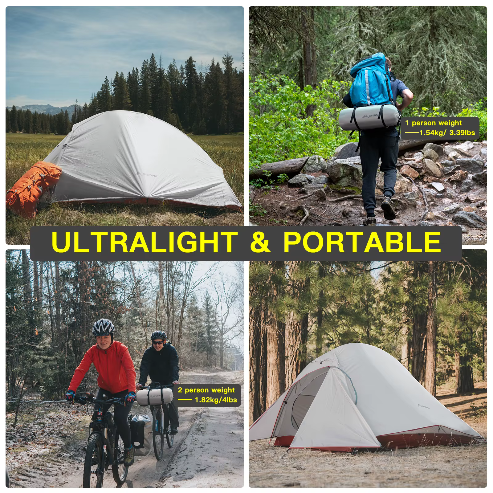 BISINNA Ultra-Léger Camping Tente Sac À Dos