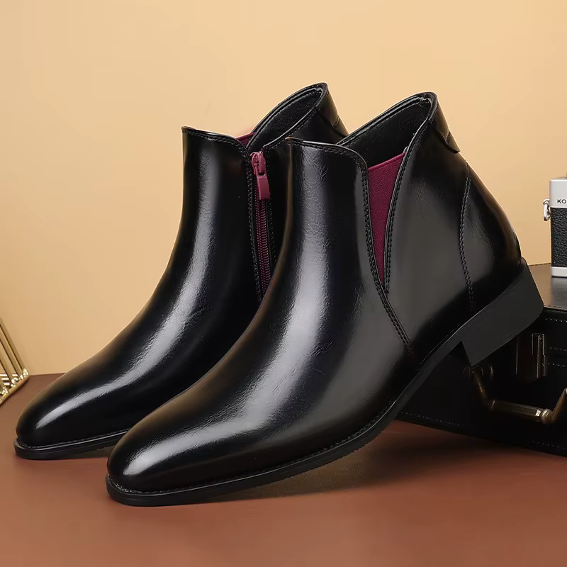 Bottes Chelsea pour hommes, bottes courtes de Style britannique, bottes montantes de luxe en cuir pour hommes d'affaires, bottes habillées Botas Hombre