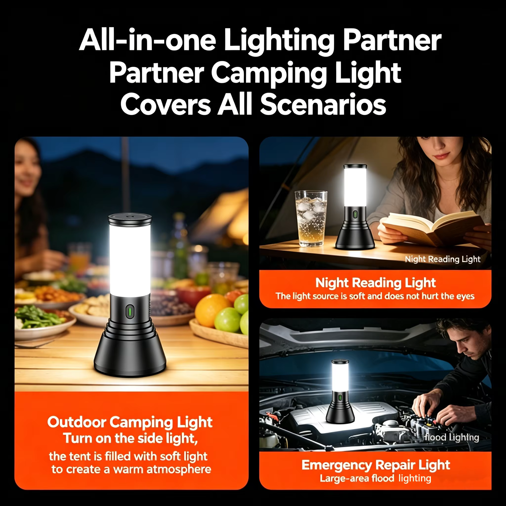 Lampe de camping Philips avec deux lumières latérales principales