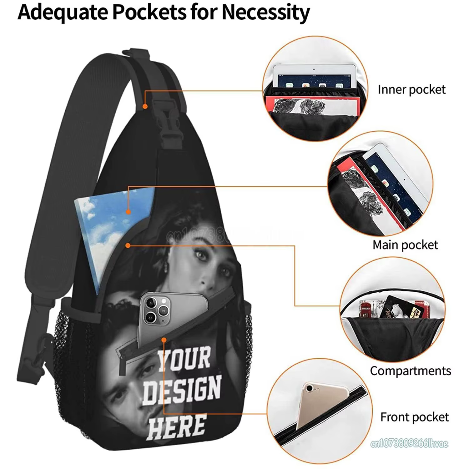 Sac à bandoulière personnalisé multi-usages, sac à dos à bandoulière personnalisé, sac de poitrine de randonnée de voyage